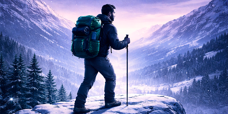 Explorador en montaña